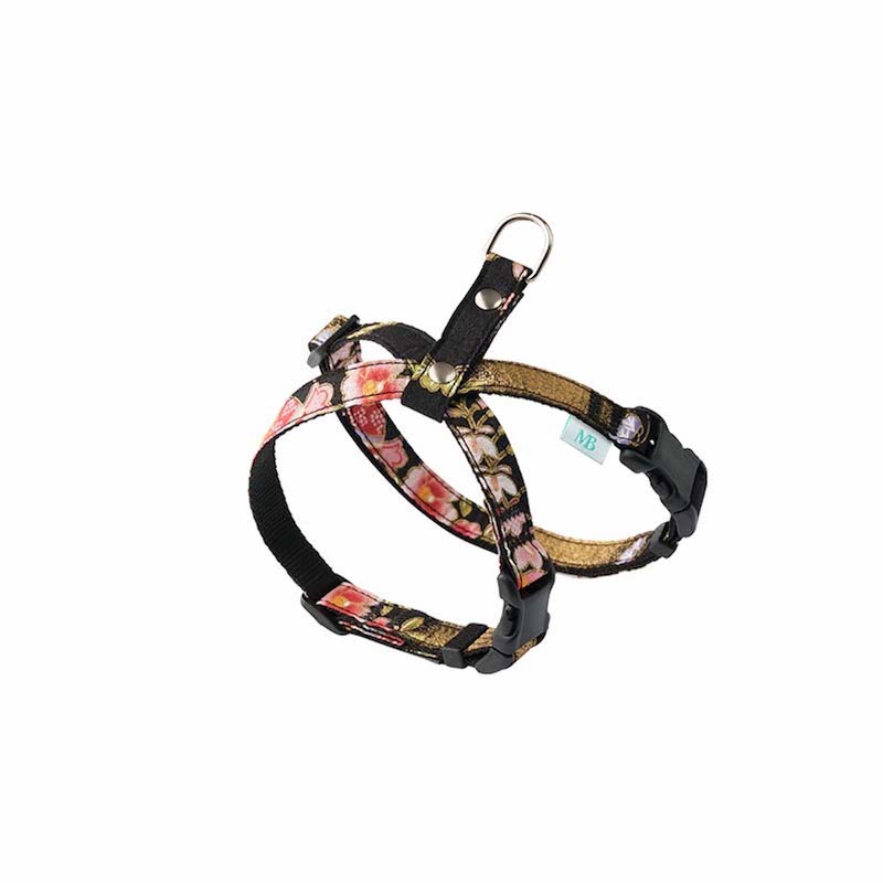 「絆」和風 Ｗワンタッチハーネス【和柄 牡丹】